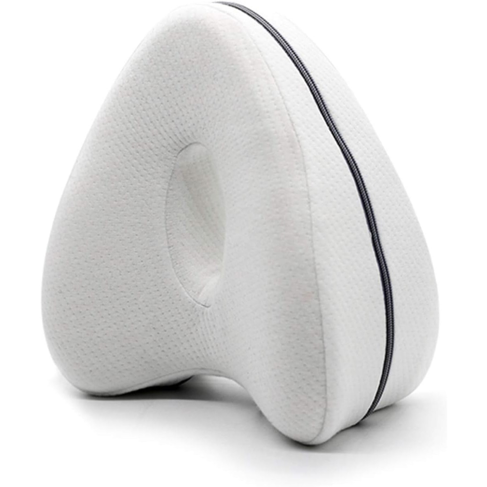 Perna Ortopedica pentru Picioare, Multifunctionala, Confortabil?, in Forma de Inima, Spuma cu Memorie, Curea Anti-cadere, 25x23x13 cm, Alb [6]