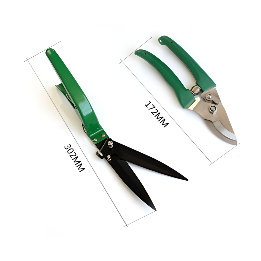 Set 12 Unelte de Gradina, pentru Plantare Prelucrare Sol si Ingrijire Plante, Material PVC si Otel, Cutie Inclusa, 38 x 29 cm, Verde Deschis [7]