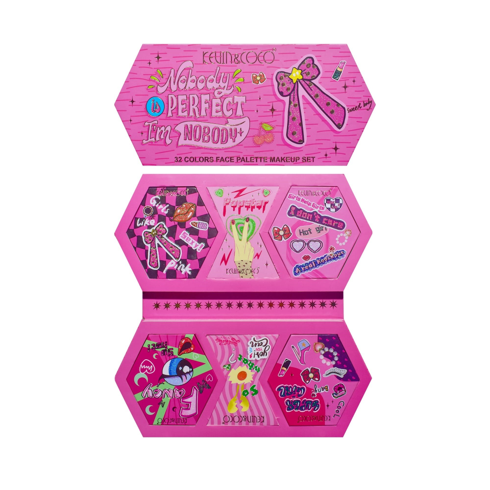 Trusa de Machiaj, KEVIN &amp; COCO, Nobody is Perfect, I am Nobody, 32 culori, 29 x 23.5 x 3 cm [9]