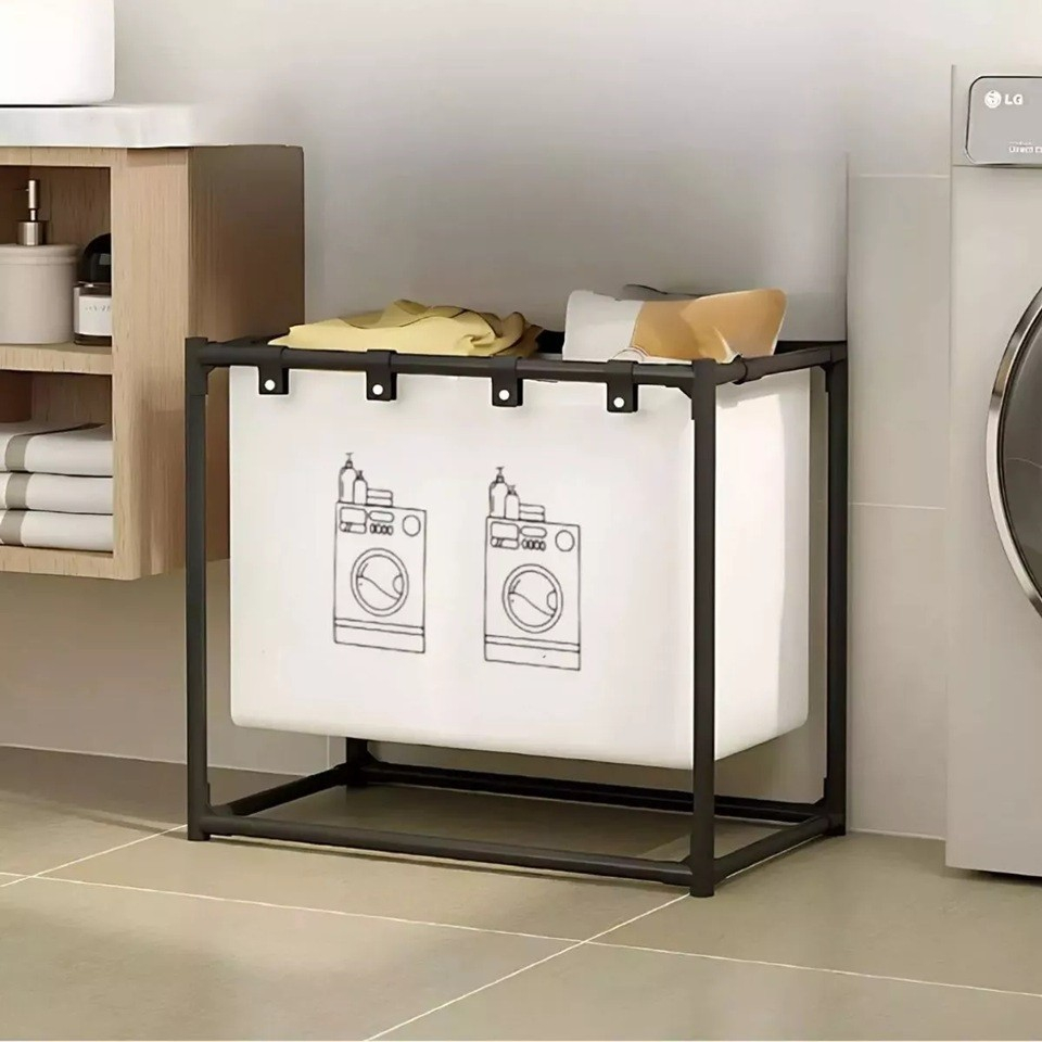 Cos de Rufe, 1 Cos, Cadru de Otel Inoxidabil, 97 x 44 x 57 cm, Negru [3]