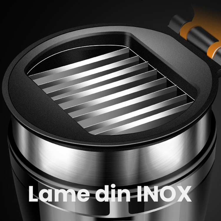 Borcan Feliator de Fructe si Legume, Lame in Inox Incorporate, Feliator pentru Fructe si Legume de Dimensiuni Mici si Medii, 10.5 x 6 cm, Negru [4]