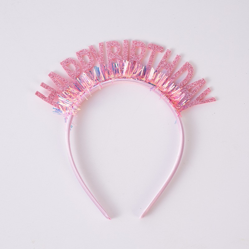 Coronita Decorativa pentru Petreceri, Tema Aniversare, Model Happy Birthday, Marime Universala, Rose [6]