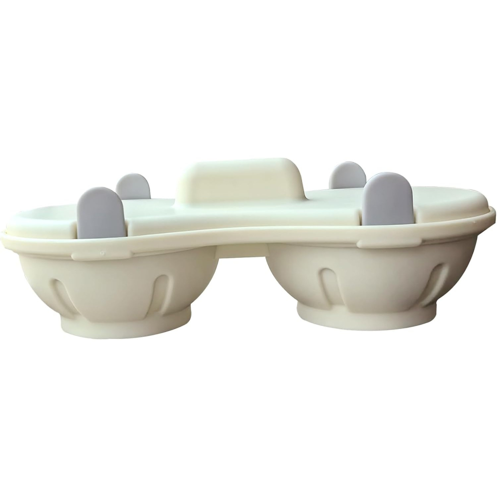Recipient Dublu pentru Oua, din Plastic pentru Gatit la Microunde, 22 x 11.8 x 8 cm, Gri [3]