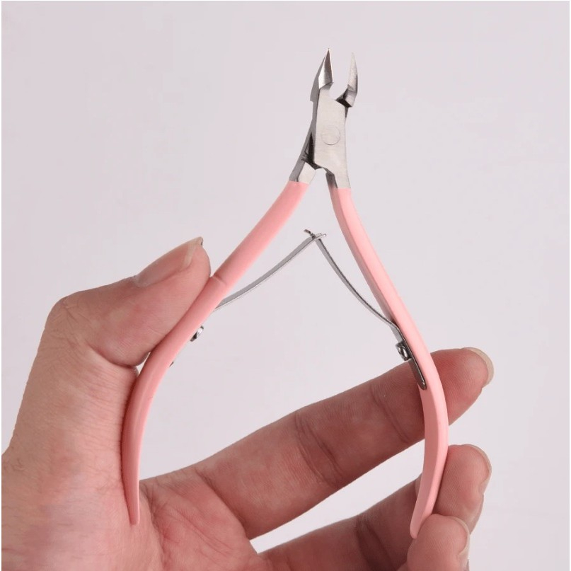 Cleste pentru Unghii si Cuticule, din Otel Inoxidabil, Protectie Varf, 17 x 7 x 2 cm, Roz [2]