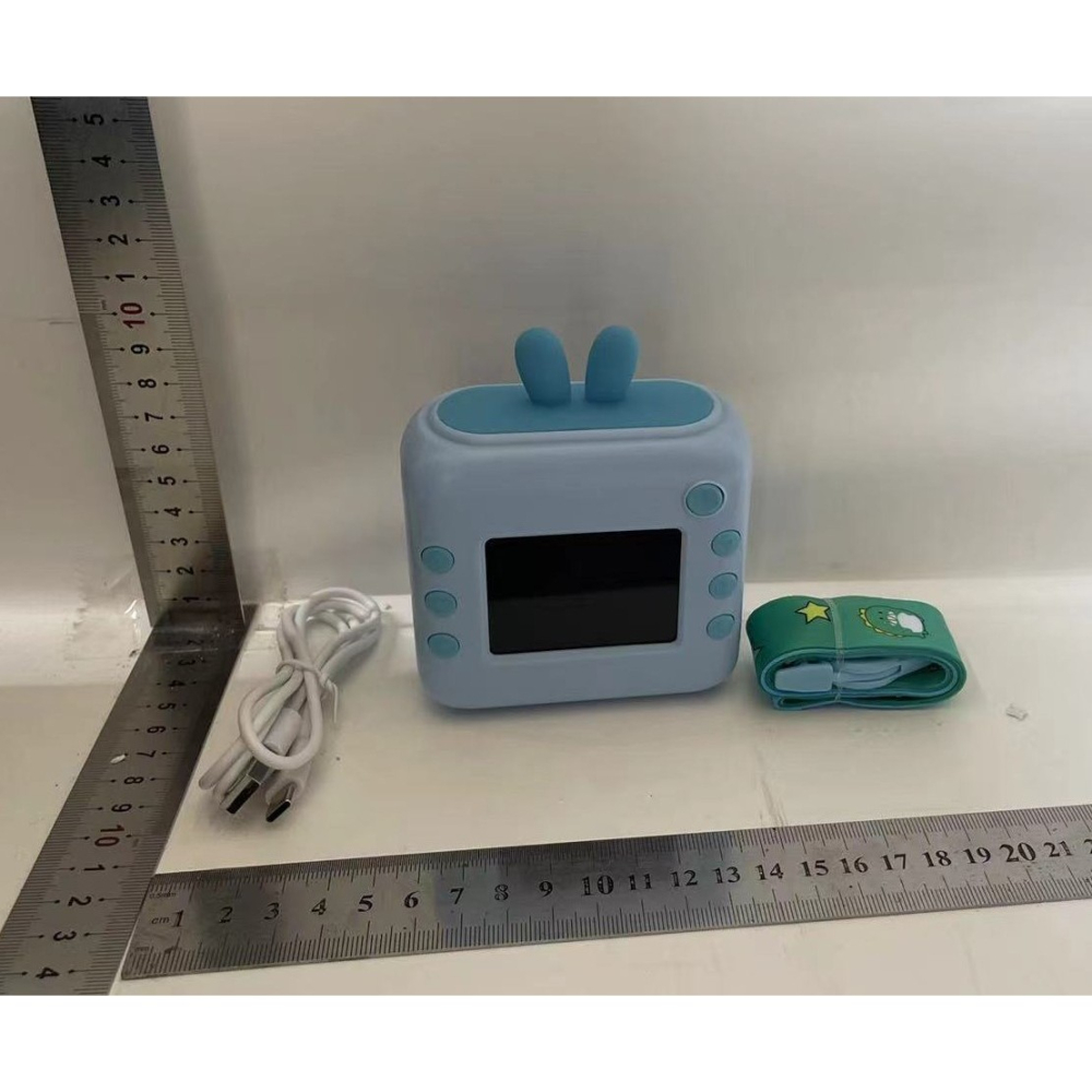 Camera Instantanee pentru Copii, cu Functie de Printare, Cablu USB-C, Bluetooth, Compatibil iOS/Android, Imprimare APP, Model Iepure, Snur de Agatat Inclus, Albastru [5]