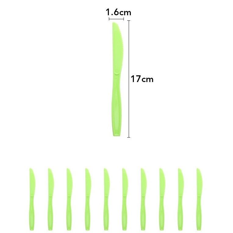 Set 10 Cutite de Unica Folosinta, Colectia Dino Park, 17 x 1.6 cm, din Plastic PE, Verde [2]