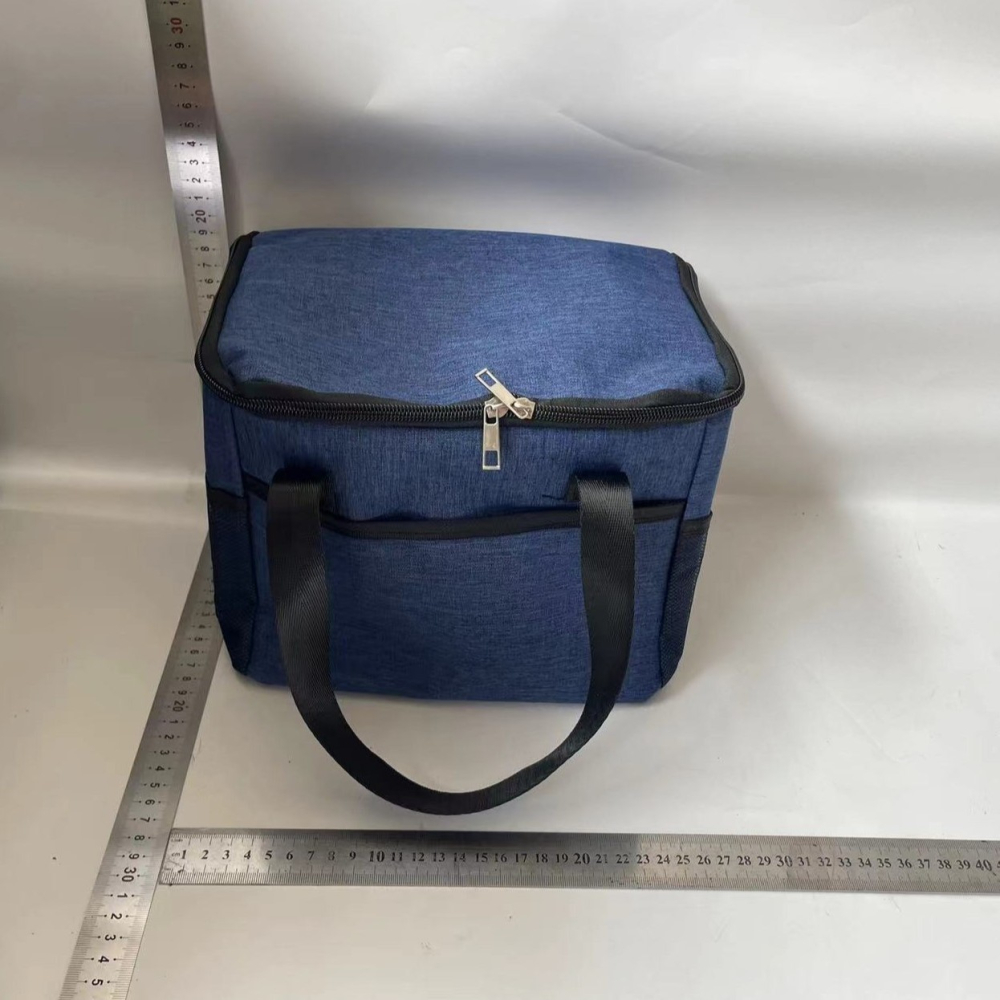 Geanta Termica pentru Pranz, Compartimente Telefon si Tacamuri, Multifunctionala, Impermeabila, 24x18x21 cm, Albastru [4]