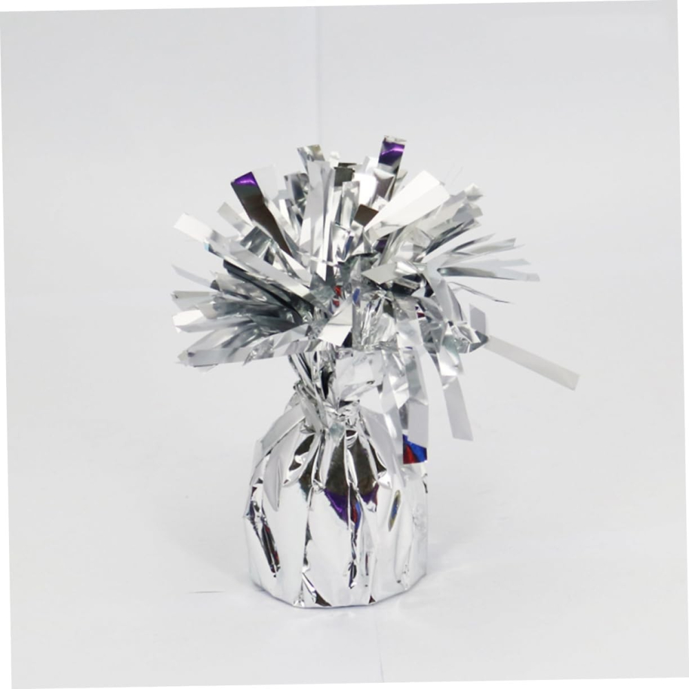 Greutate pentru Baloane cu Heliu, din Folie cu Franjuri, 170g, 13 x 5 x 3 cm, Argintiu [5]