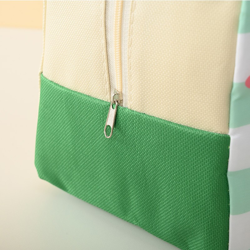 Geanta Termoizolanta pentru Copii, 23x13x19 cm, Model Imprimeu Dinozaur, din Folie de Aluminiu si Panza Oxford, Verde [3]