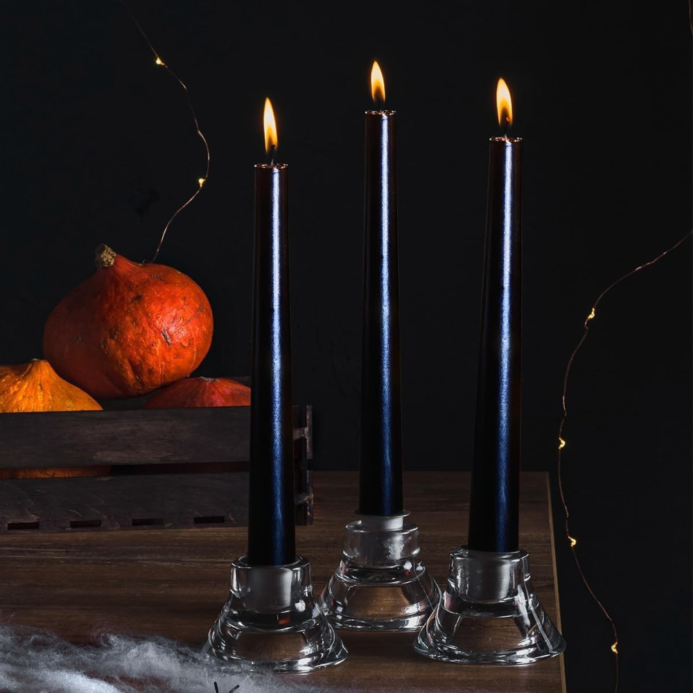 Lumanare Decorativa, pentru Masa, 25 cm, din Parafina, fara Fum, Ardere 7.5h, Negru [3]