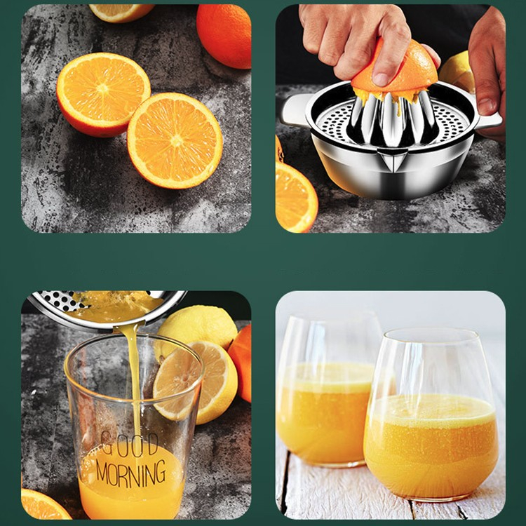 Storcator de Citrice Manual, Rezistent, Usor de Folosit si Depozitat, Durabil, Calitativ, 16 x 7 x 13 cm, Inox, Argintiu [5]