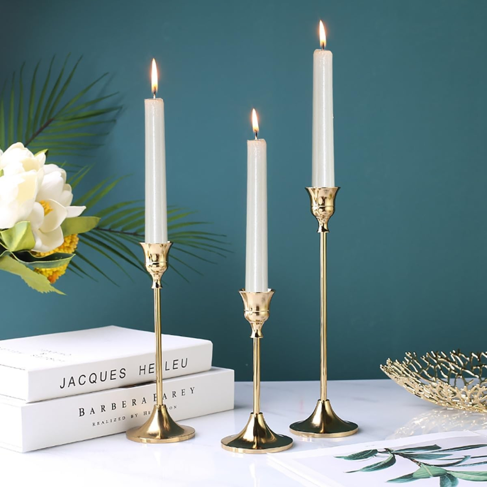 Lumanare Decorativa, pentru Masa, 25 cm, din Parafina, fara Fum, Ardere 7.5h, Alb [3]