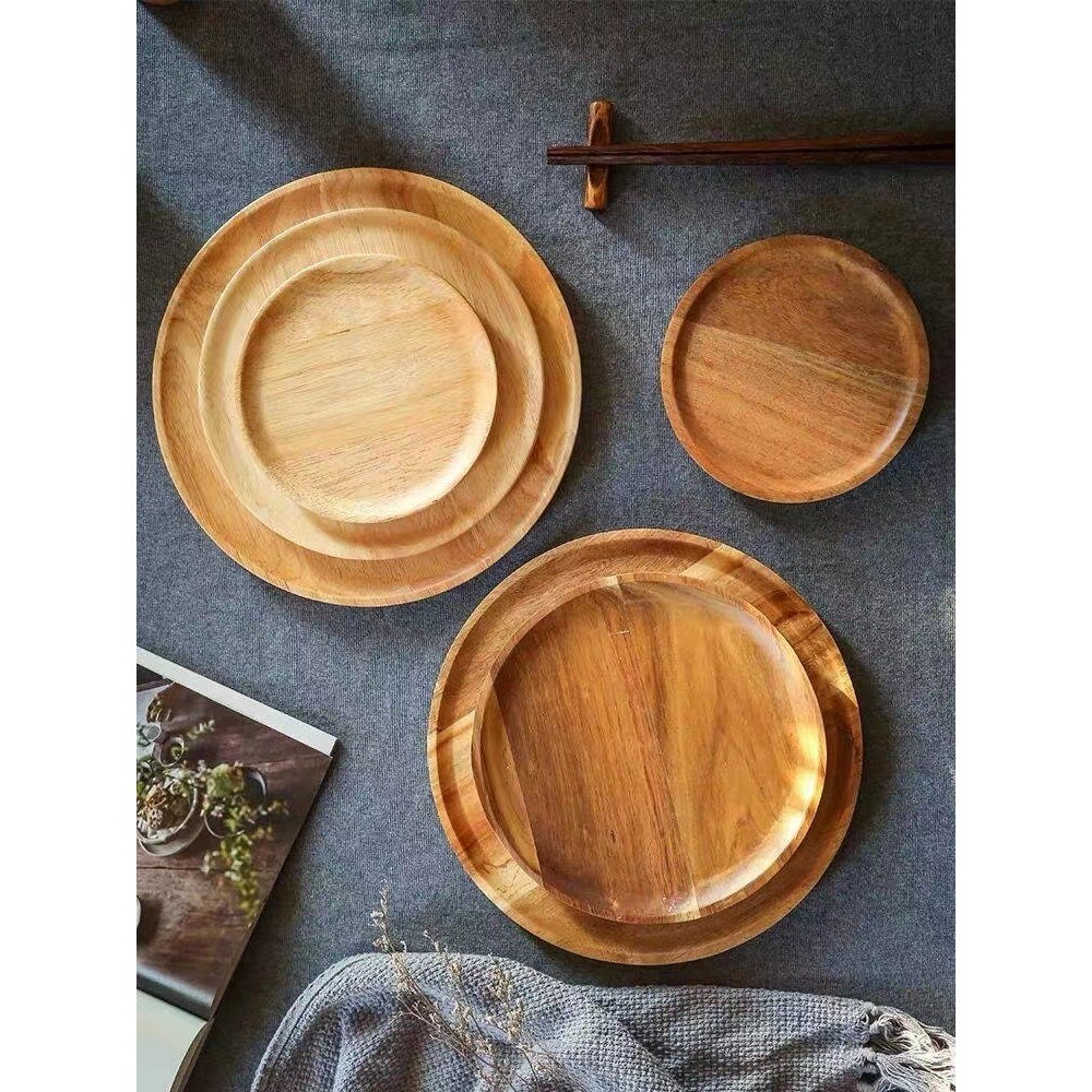 Farfurie din Lemn, Rotunda, pentru Alimente sau Decor, 20 x 1.5 cm, Natur [2]