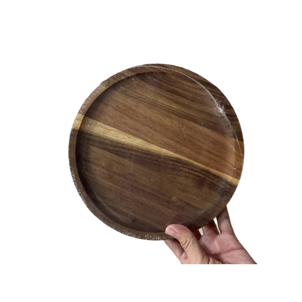 Farfurie din Lemn, Rotunda, pentru Alimente sau Decor, 20 x 1.5 cm, Natur [7]