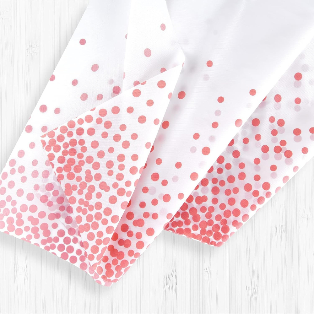 Fata de Masa, din PEVA, Imprimeu Buline, 137 x 274 cm, Impermeabila, Fara Pete, Curatare Rapida, Roz Gold [4]