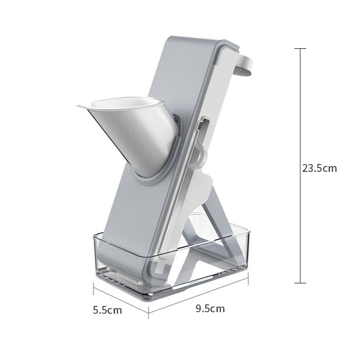 Feliator de Legume Multifunctional, Taieturi Diferite, Razatoare pentru Bucatarie, Taietor de Cartofi, Presa Manuala, Pliabila, Extensibila, PP PET, 23.5x9.5x5.5 cm, Alb [11]