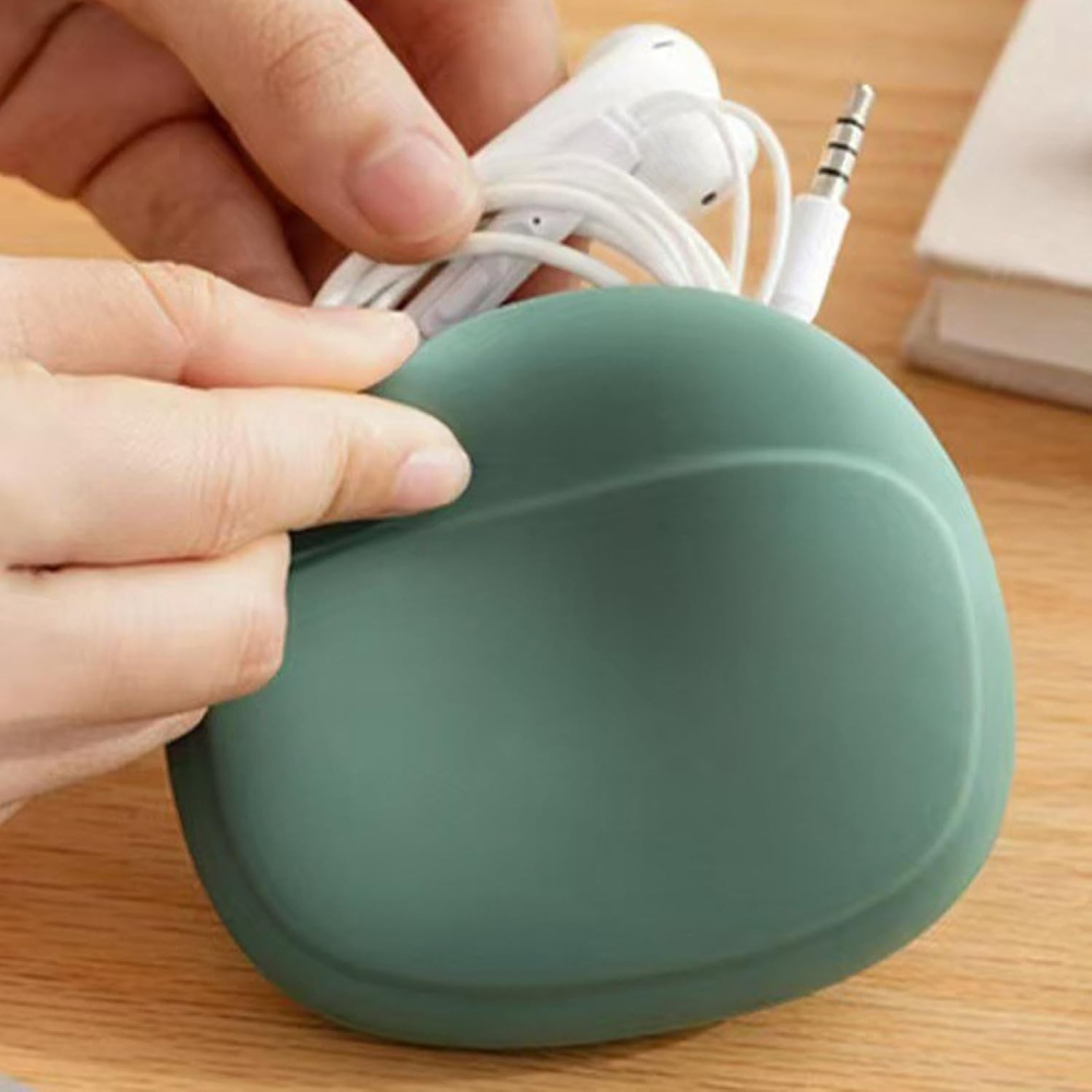 Husa din Silicon, pentru Casti, Cabluri, Portabila 8.5 x 10 x 2 cm, Gri [4]