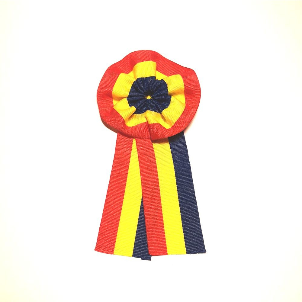 Insigna Textila tip Coarda, Insigna Drapelul Romaniei, din Material Textil, 5.3 cm, insigna Tricolorul Romaniei, Multicolor [1]