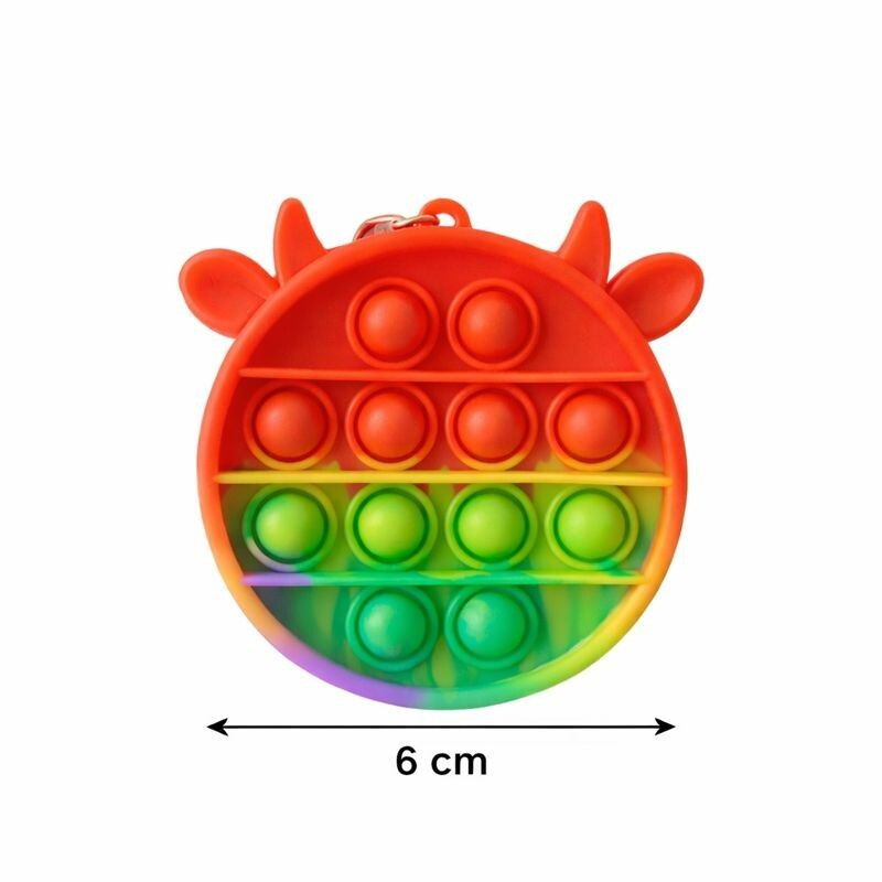 Jucarie Antistres din Silicon, Pop It Now And Flip It, Portofel, 6 cm, Vacuta Multicolor [3]