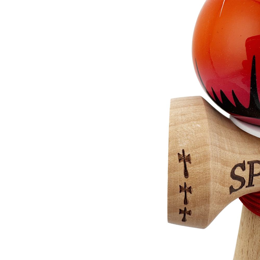 Kendama X Originala , Profesionala, Cupe Mari KING SIZE V3, Super Sticky, Gaura in Baza, Rulment Metalic, din lemn 18 cm, Ata 62/65 cm, - Spider King [8]