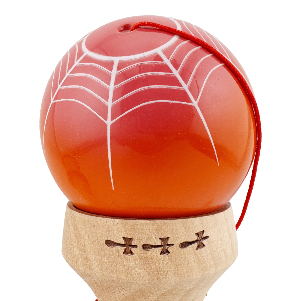Kendama X Originala , Profesionala, Cupe Mari KING SIZE V3, Super Sticky, Gaura in Baza, Rulment Metalic, din lemn 18 cm, Ata 62/65 cm, - Spider King [10]