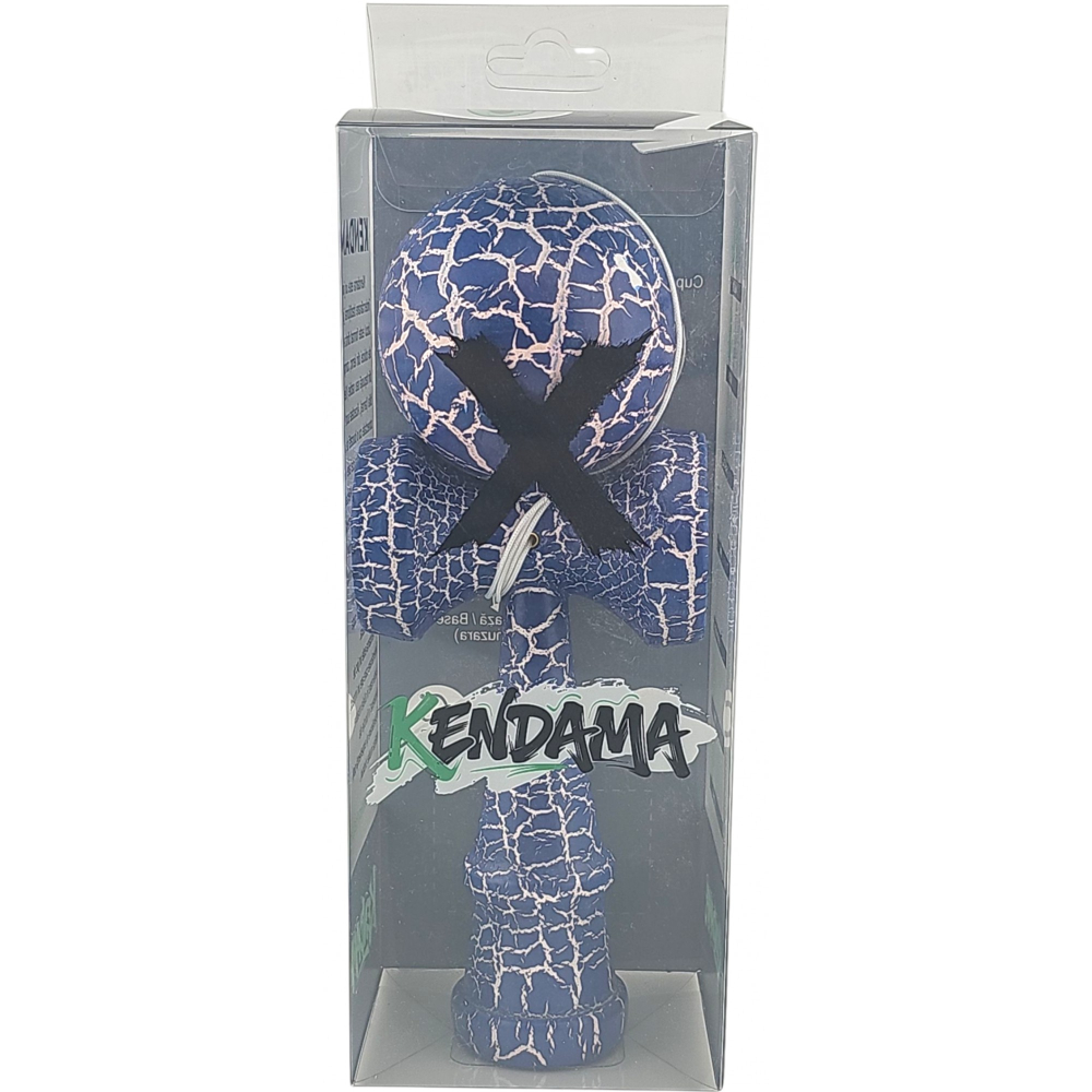 Kendama X Originala, Profesionala, Kendama Cracked, din Lemn – 18 cm, Albastru/alb [3]