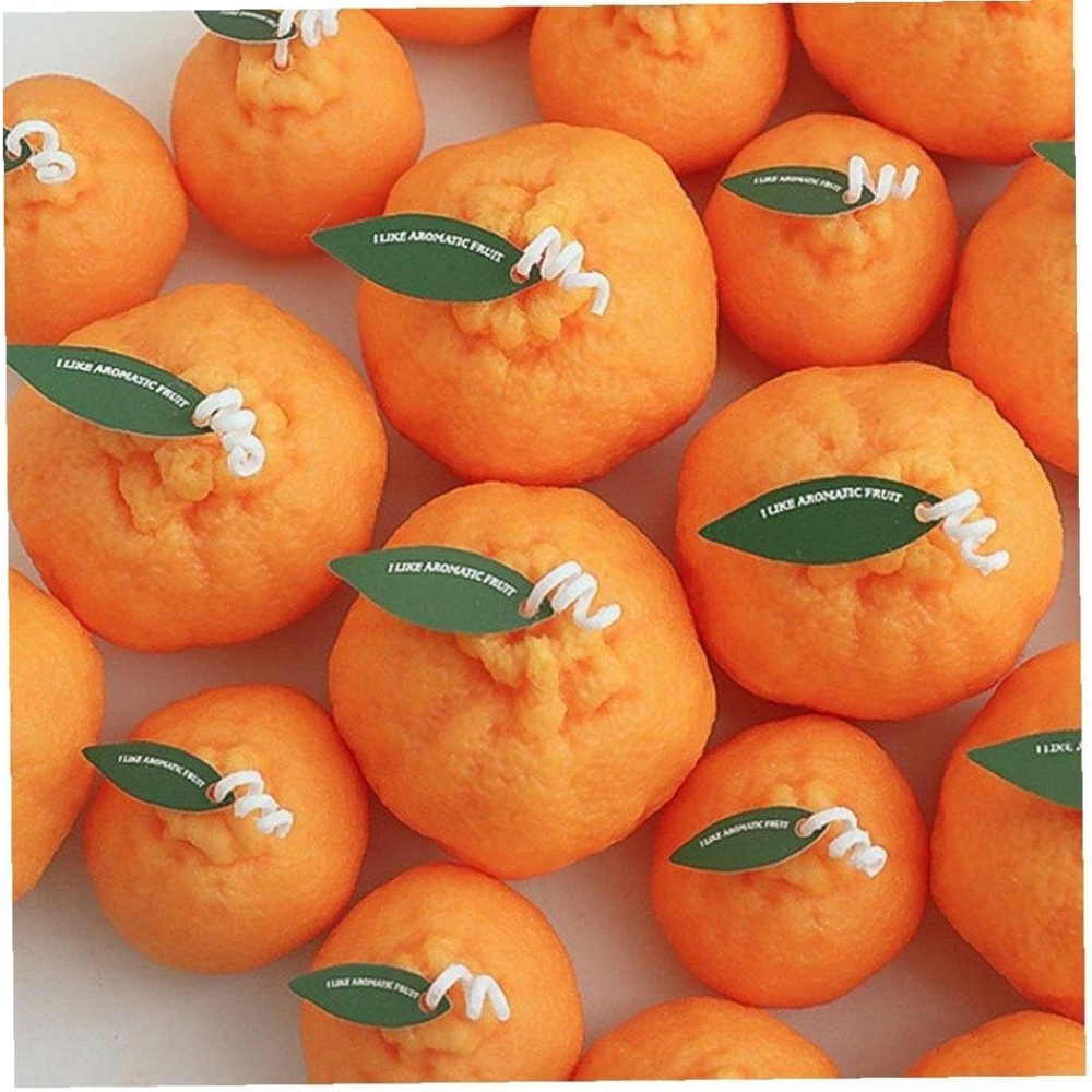 Lumanare Parfumata, Model Portocala Mica, Ardere 10h, 140 g, 7 x 7 cm, Parfum de Portocala, Portocaliu [4]