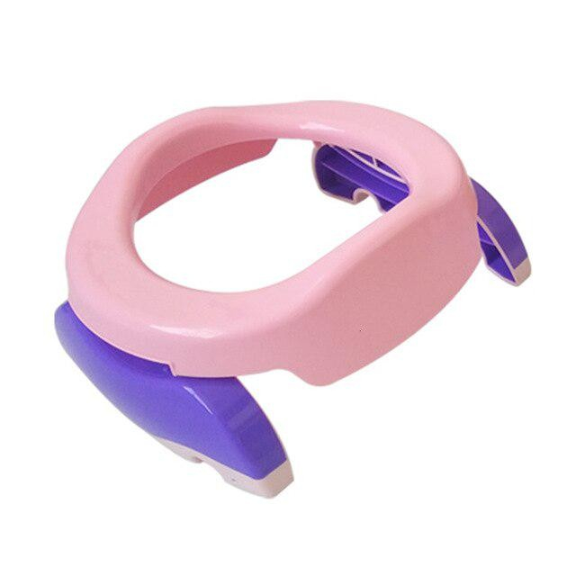 Olita Portabila 2 in 1, Olita + Capac de Toaleta, din Plastic, Diametru 21 cm, Roz [5]