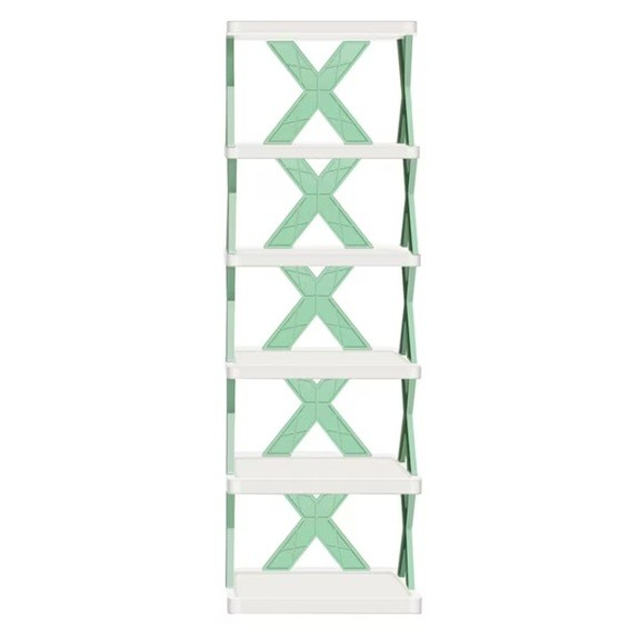 Organizator de Pantofi, 5 Straturi, din ABS, Suport Modular, 65.5 x 24 x 26 cm, Turcoaz [3]