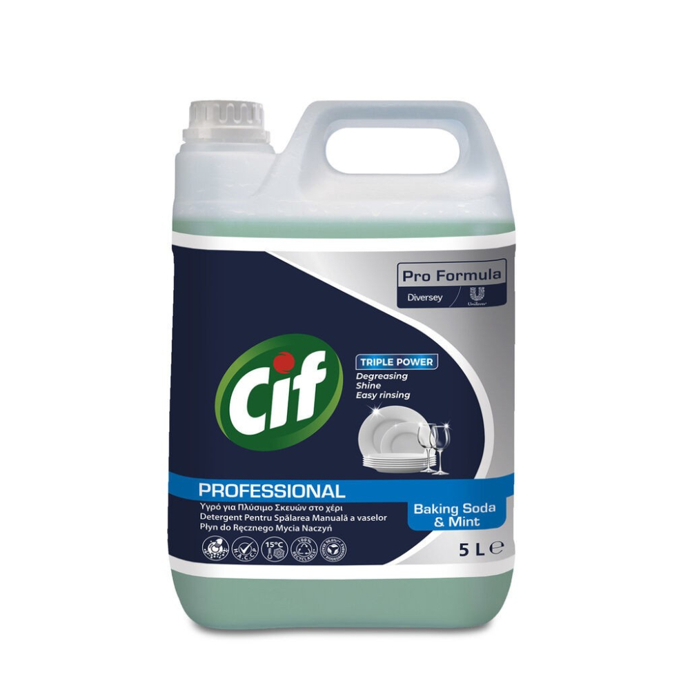 Pachet CIF Professional Baking Soda&amp;Mint - Detergent Universal de Spalat Vase Manual, Parfum de Menta 2x5 L [2]