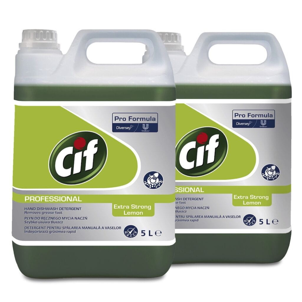 Pachet CIF Professional Dishwasher Extra Strong Lemon - Detergent pentru Spalarea Manuala a Vaselor, cu Lamaie, 2×5 L [2]