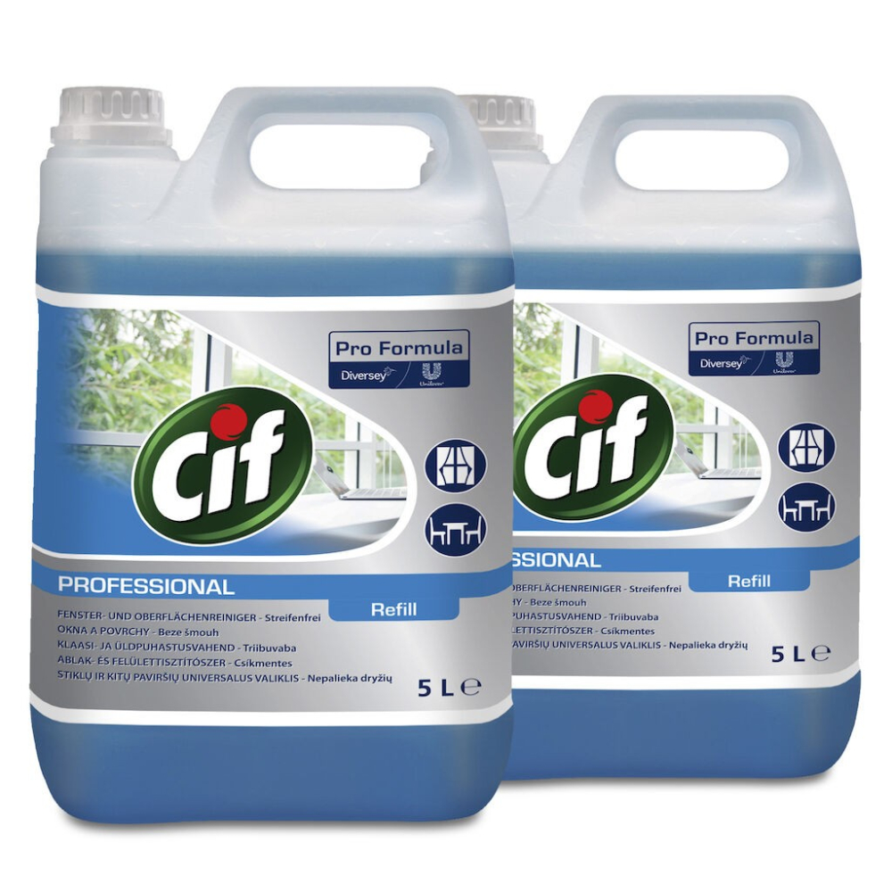 Pachet CIF Professional Glass &amp; Multi Surface - Detergent Geamuri si Suprafete 2×5 L [9]