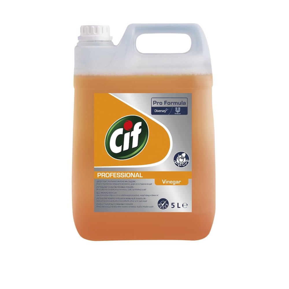 Pachet CIF Professional Heavy Duty Vinegar - Detergent Universal pentru Spalarea Manuala a Vaselor cu Otet 2×5 L [4]