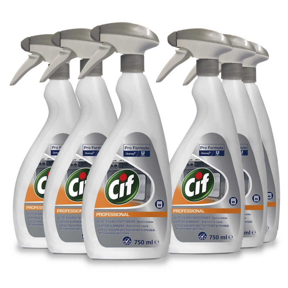 Pachet CIF Professional Oven &amp; Grill Cleaner - Detergent pentru Cuptoare si Gratare 6×0,75 L [6]