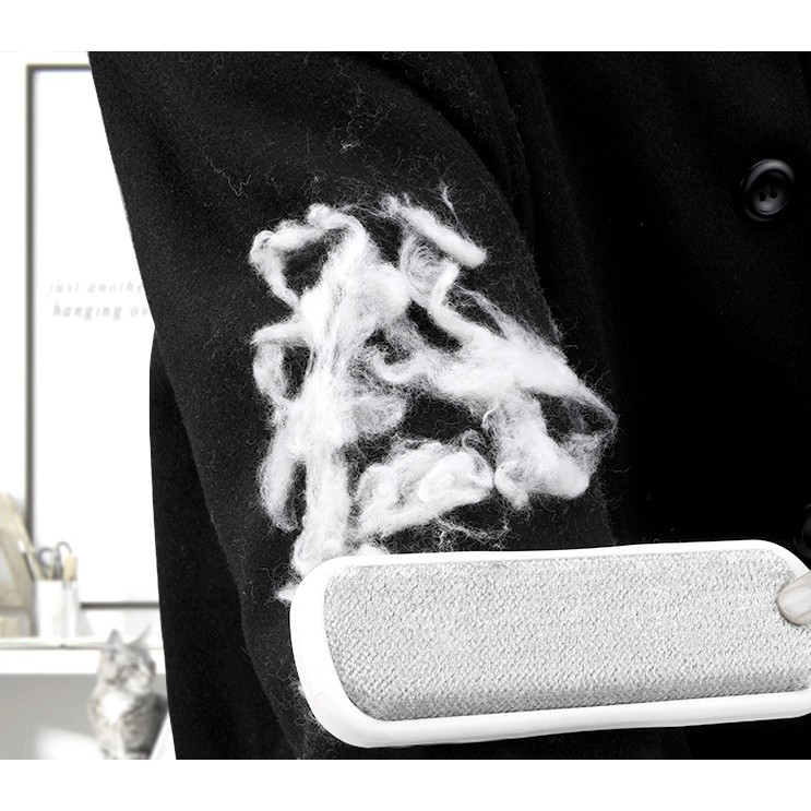 Perie Electrostatica, Pentru Curatarea Parului de pe Haine si Tapiterii, 2 Fete, Autocuratare, 33 x 7.5 cm, Gri [4]