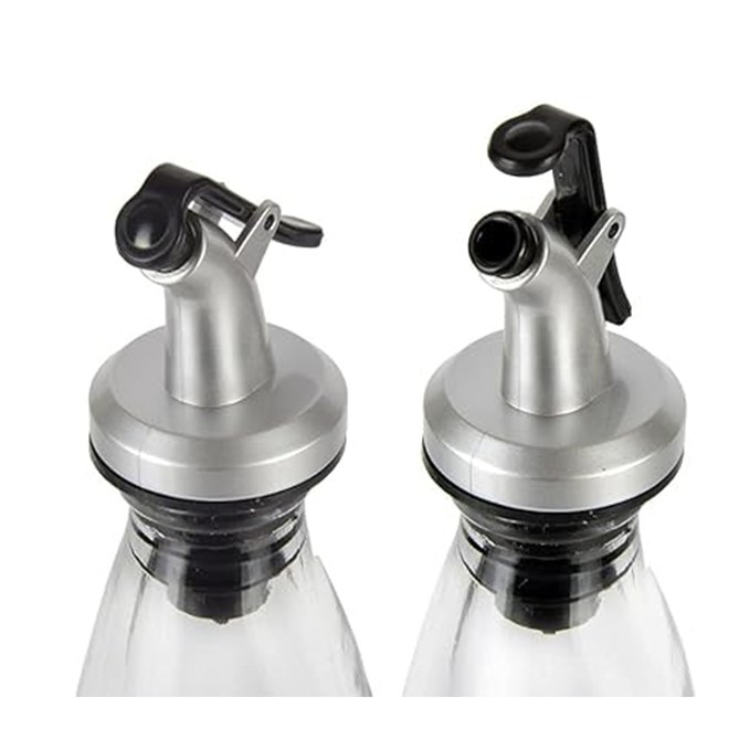 Picurator cu Dop pentru Sticla, Dop Dispenser pentru Ulei Sosuri, 8.5 x 3 cm, Argintiu [2]