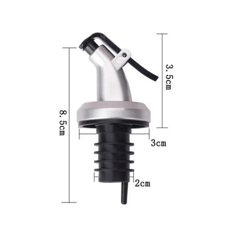 Picurator cu Dop pentru Sticla, Dop Dispenser pentru Ulei Sosuri, 8.5 x 3 cm, Argintiu [4]