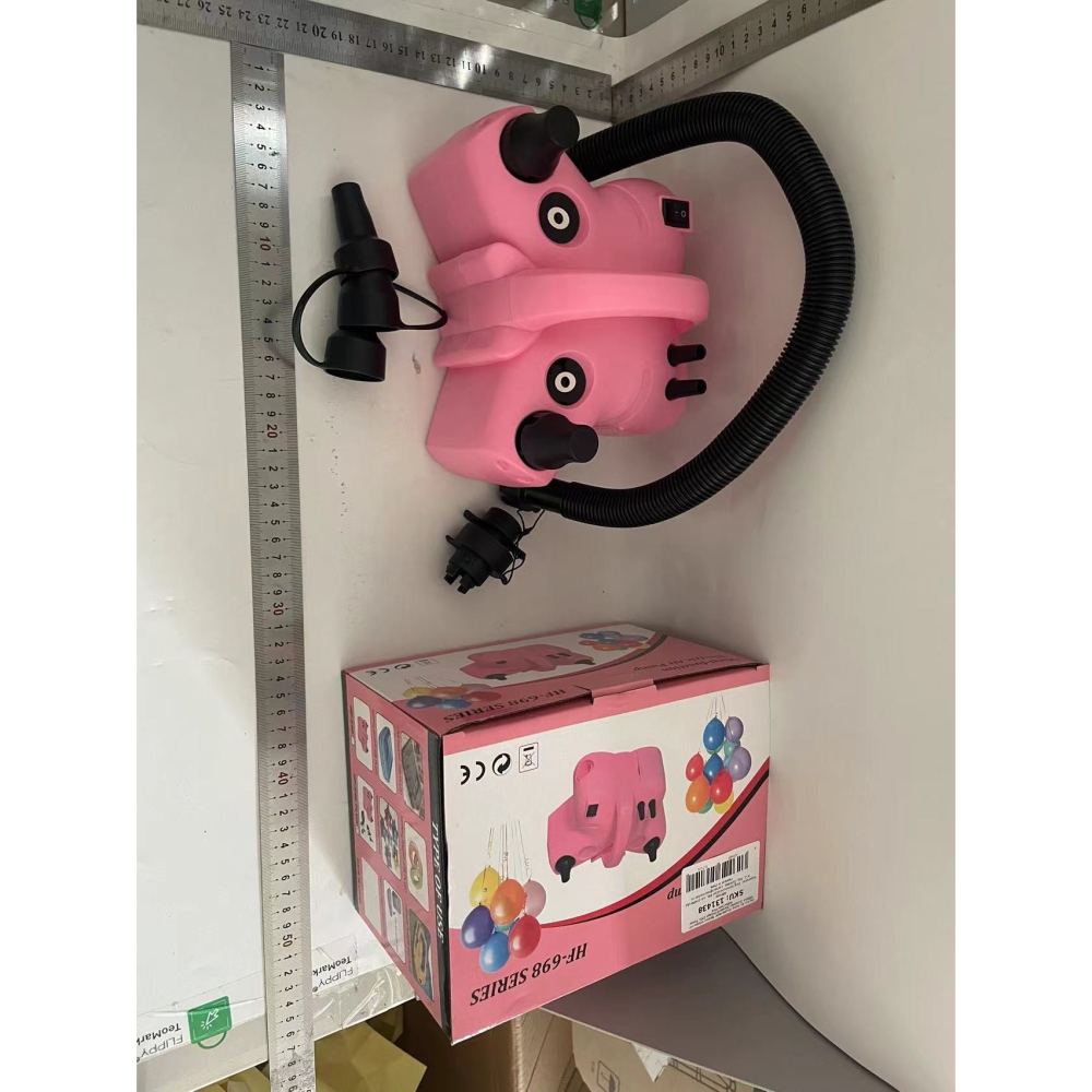 Pompa Electrica de Umflat Baloane, cu Doua Iesiri, Accesorii Incluse, 220V, Putere 600W, Accesorii petrecere, Roz [2]