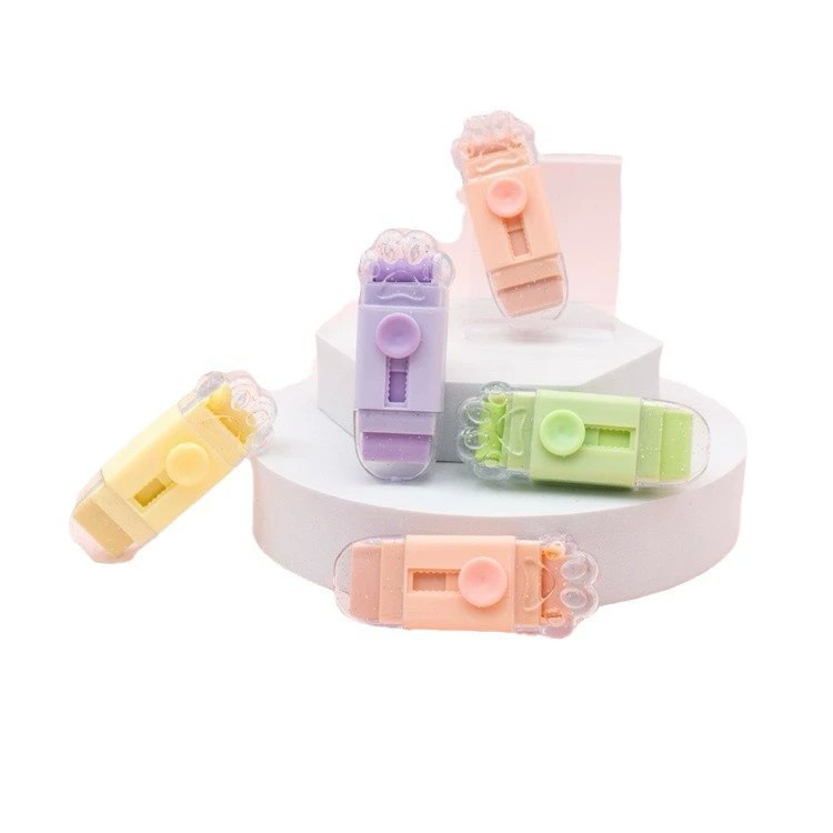 Radiera, Model Labuta de Pisica, cu 2 Rezerve, Reglare Pull-Push, din Cauciuc, Mov [4]