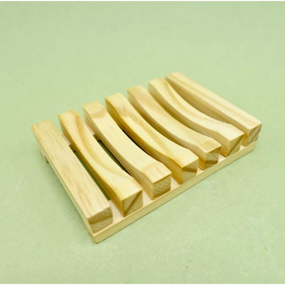 Savoniera, din Lemn de Bambus, Scurgere Apa, 11.5 x 8 cm, Natur [3]