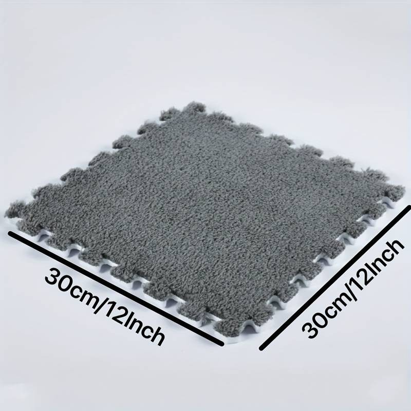 Set 10 Piese Covor tip Puzzle, Spuma EVA, Pufos, 30 x 30 x 1 cm, Gri [9]