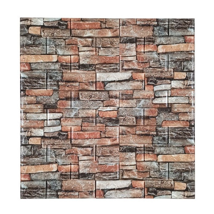 Set 10 Placi de Tapet, Autoadezive, 70 x 77 cm, 3.5 mm Grosime, Suprafata Acoperita 5.3 mp, din PVC, Model Caramida, Multicolor [1]