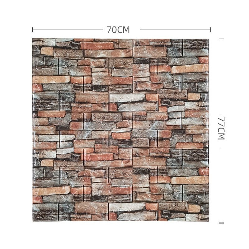 Set 10 Placi de Tapet, Autoadezive, 70 x 77 cm, 3.5 mm Grosime, Suprafata Acoperita 5.3 mp, din PVC, Model Caramida, Multicolor [5]