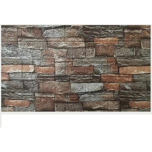 Set 10 Placi de Tapet, Autoadezive, 70 x 77 cm, 3.5 mm Grosime, Suprafata Acoperita 5.3 mp, din PVC, Model Caramida, Multicolor [4]