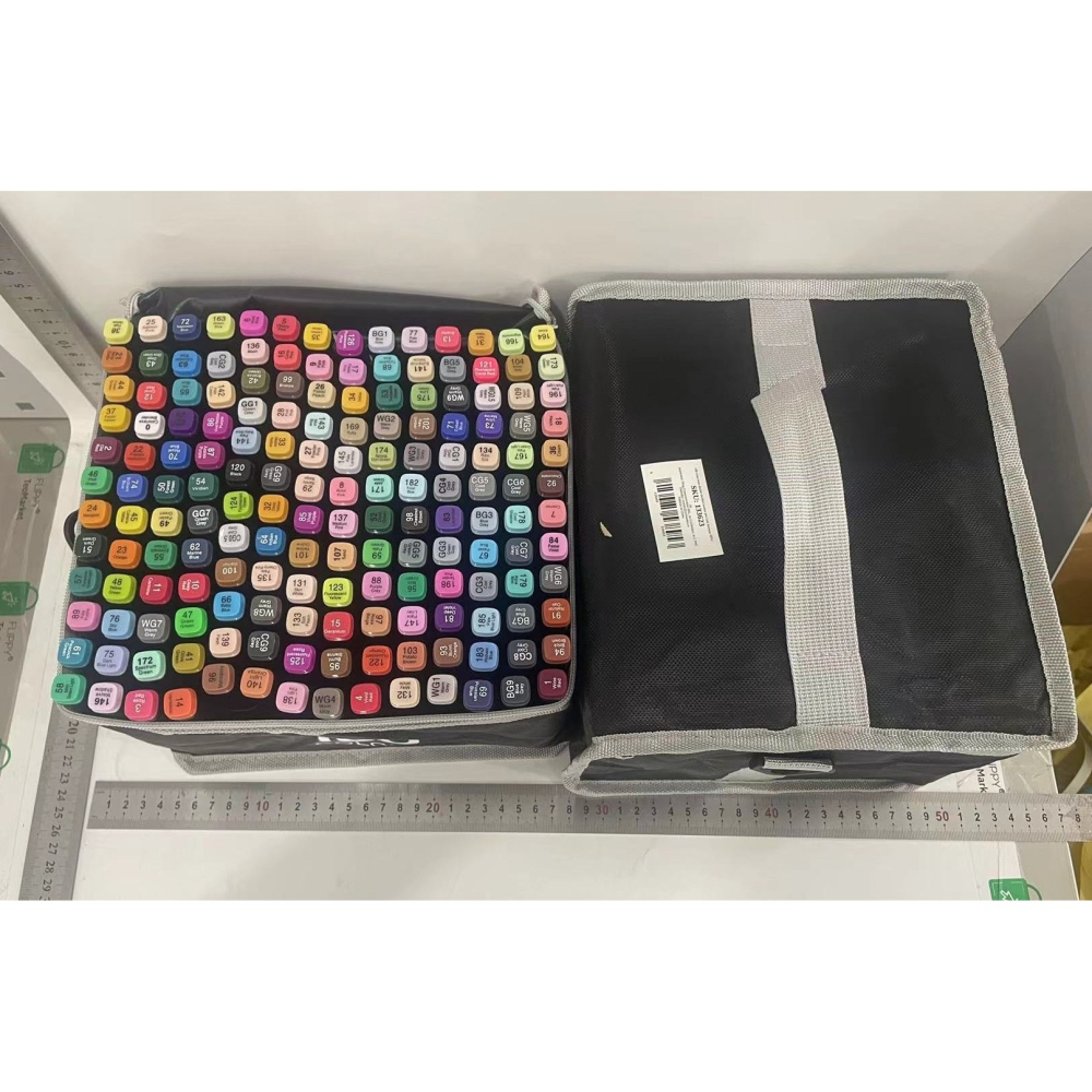 Set 168 Markere Duble, pe Baza de Alcool, Geanta Impermeabila Inclusa, Culori Numerotate, 23 x 16 x 20 cm, Multicolor [8]