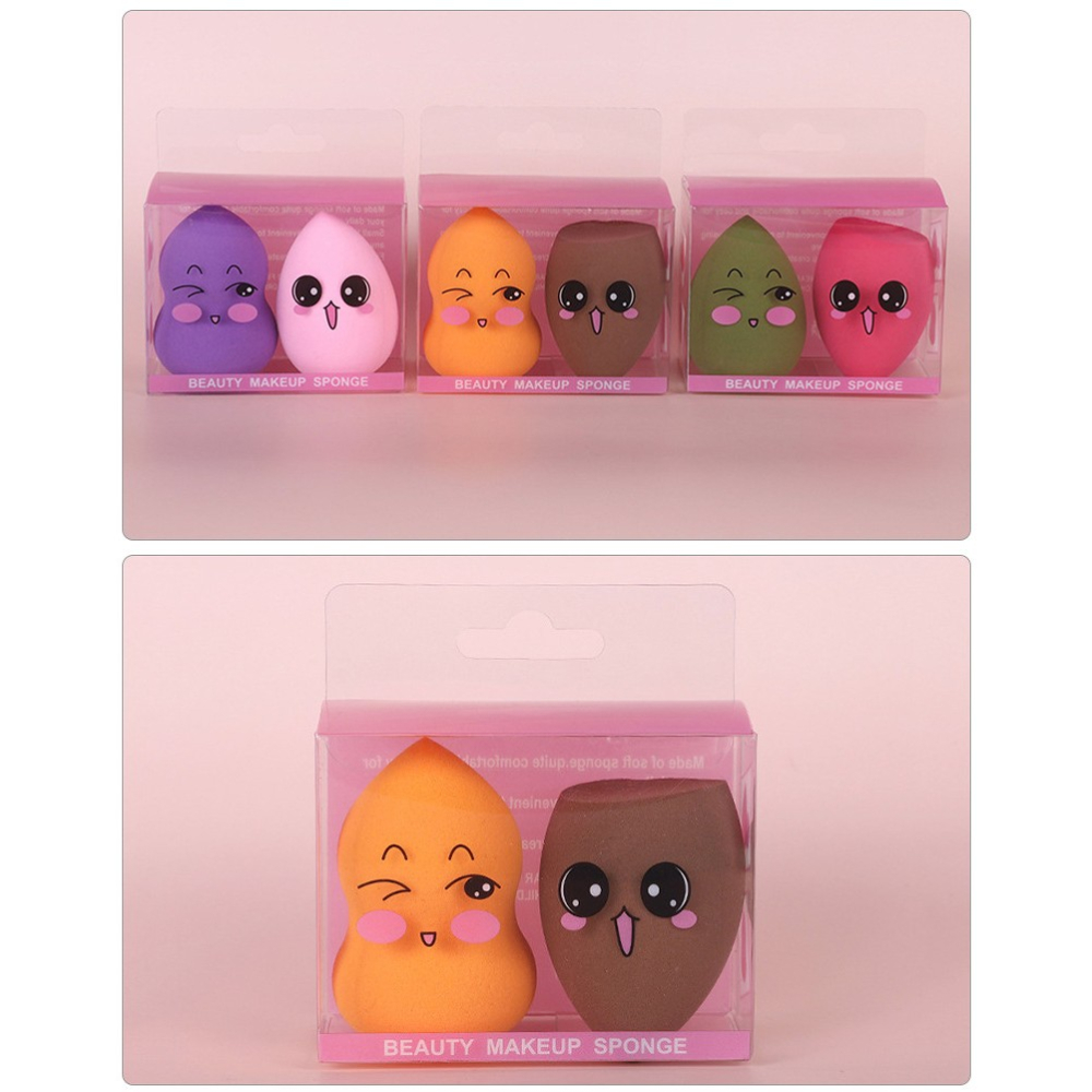 Set 2 Buretei de Machiaj, Puternic Absorbant, Utilizare Umeda si Uscata, din Poliuretan, 4 x 6 cm, Multicolor [4]