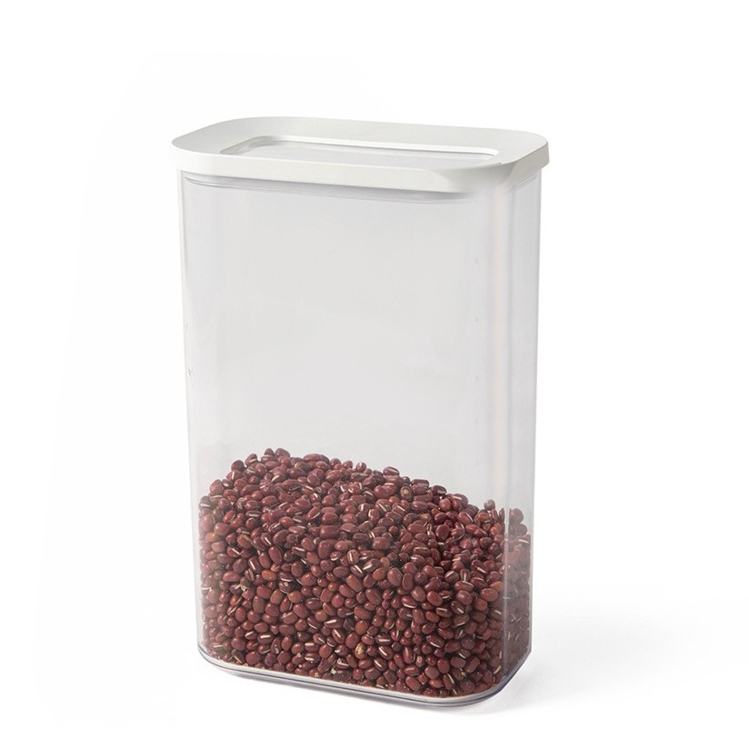 Set 5 Cutii de Depozitare Alimente, Capac Alb, din ABS+Silicon, 23 x 15 x 27 cm, Transparent [4]