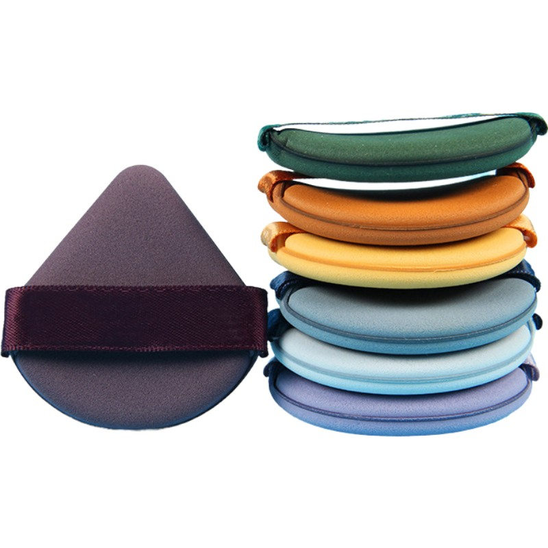 Set 7 Bureti de Machiaj Reutilizabili, Utilizare Umeda sau Uscata, Powder Puff, 5.5 x 5.5 x 0.9 cm, Multicolor [1]