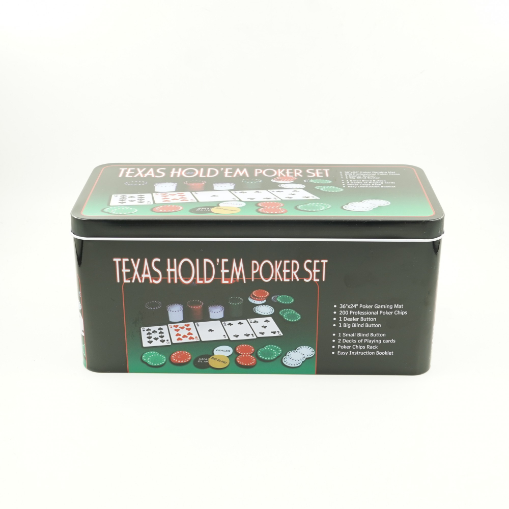 Set de Poker Complex cu 200 de jetoane Include 2 seturi de carti, Texas Hold`em set, portabil, cutie depozitare [12]