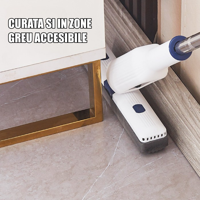 Set Mop Telescopic cu Galeata Pliabila, Gri, 32 cm, Maner Reglabil 140 cm, Sistem de Stoarcere Usor si Eficient [7]